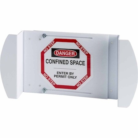 Brady Manhole Cover Sign, Polyester, Octagon, Confined Space Enter By Permit Only 43754